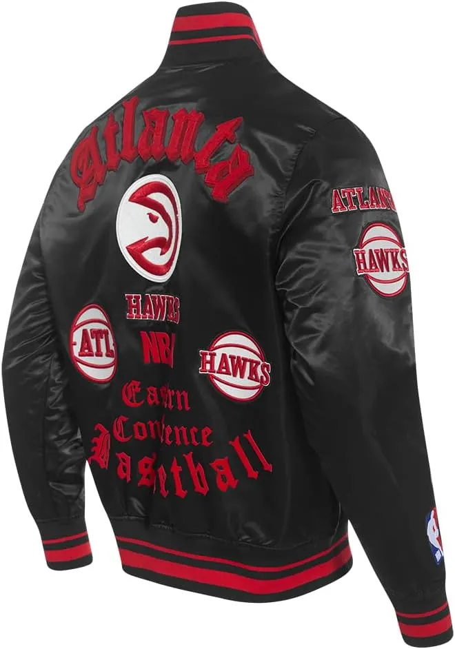 Mens NBA Old English Satin Jacket