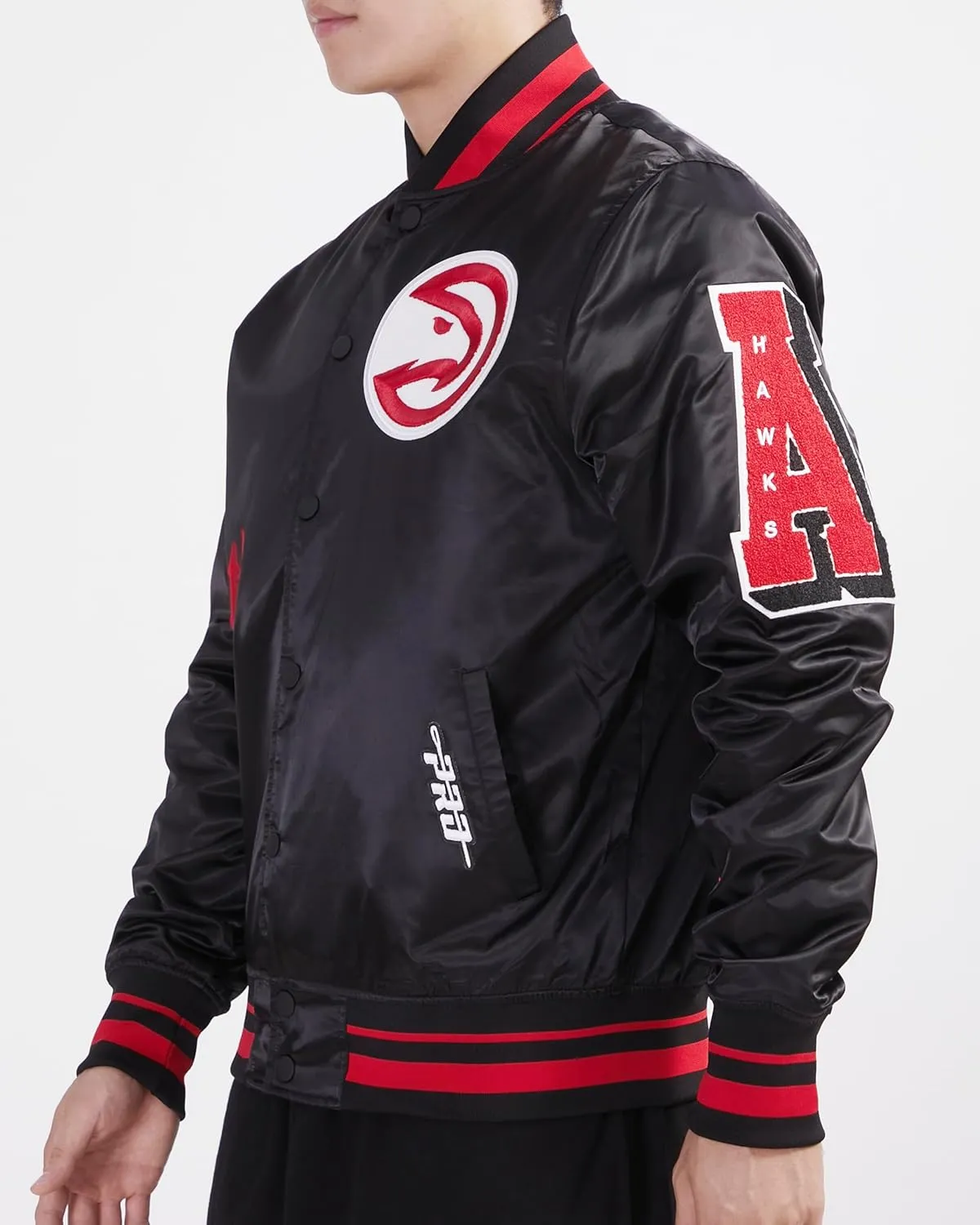 Mens NBA Old English Satin Jacket