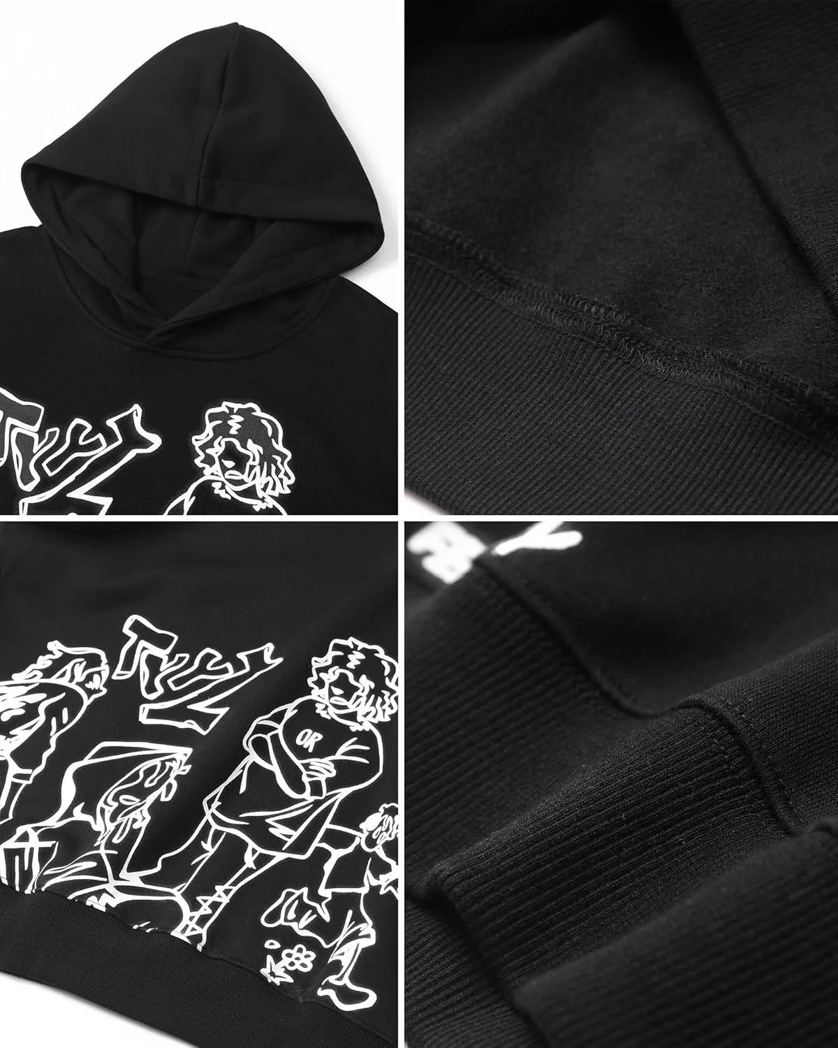 Men's Oversized Hoodie Pullover Unisex Graphic Sweatshirts Hoodies Casual Tunic Anime Streetwear Aesthetic Top