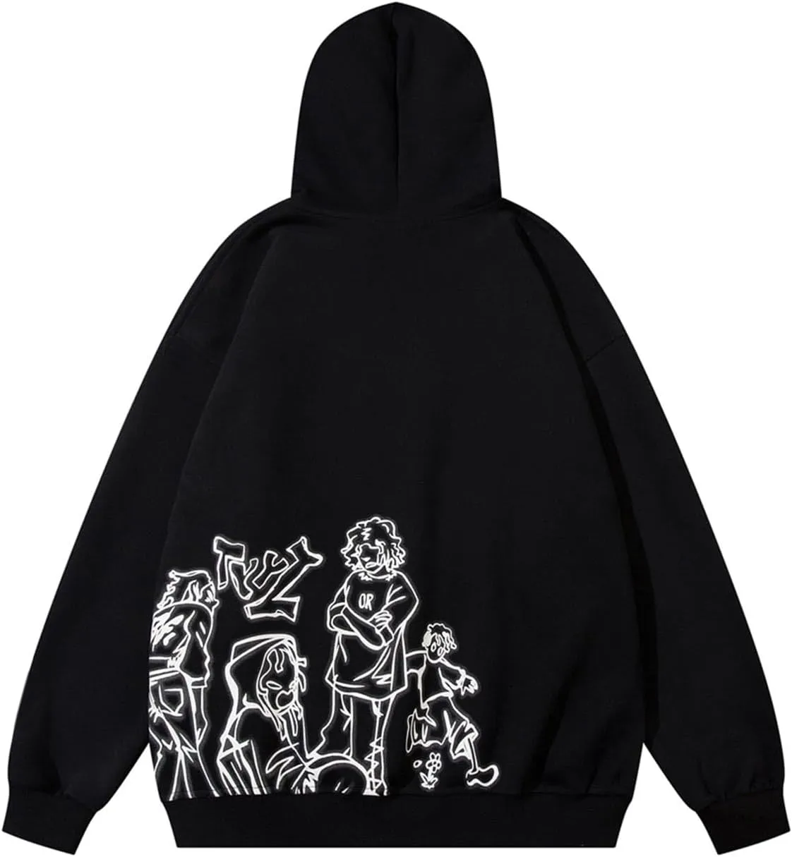 Men's Oversized Hoodie Pullover Unisex Graphic Sweatshirts Hoodies Casual Tunic Anime Streetwear Aesthetic Top