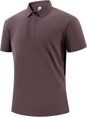 Mens Performance Shirt Summer Solid Outdoor Golf Short Sleeve Tops Plus Size Loose Fit Lightweight Athletic Blouse