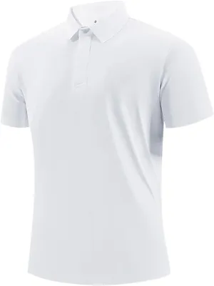 Mens Performance Shirt Summer Solid Outdoor Golf Short Sleeve Tops Plus Size Loose Fit Lightweight Athletic Blouse