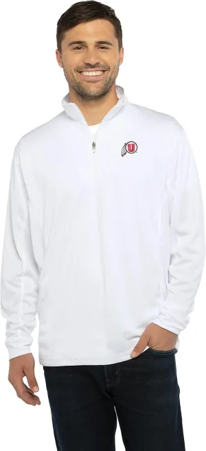Men's Standard Collegiate Micro Mesh Performance Black 1/4 Zip Pullover