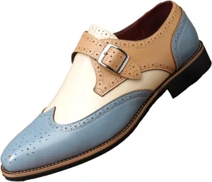 Men's Wingtip Monk Strap Oxfords Colorblock Carving Floral Comfort Derby Dress Shoes Tuxedo Brogues Casual Shoes