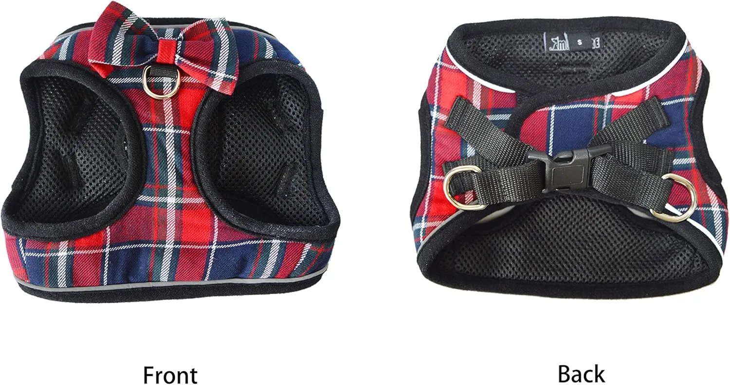Mesh Soft Dog Harness, Adjustable No Pull Reflective Comfort Pet Vest for Dogs (Red&Blue, XS)