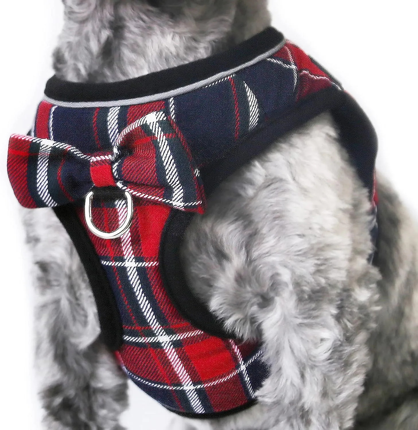 Mesh Soft Dog Harness, Adjustable No Pull Reflective Comfort Pet Vest for Dogs (Red&Blue, XS)
