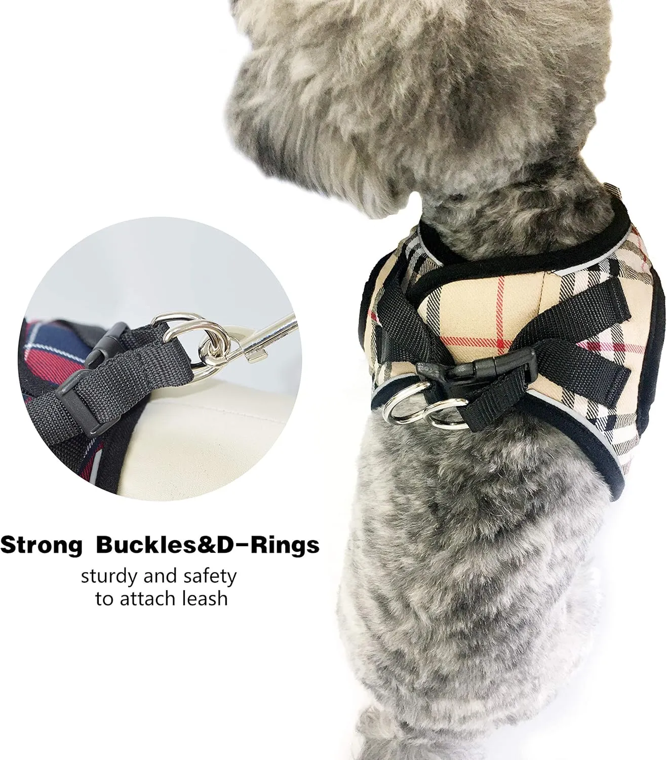 Mesh Soft Dog Harness, Adjustable No Pull Reflective Comfort Pet Vest for Dogs (Red&Blue, XS)
