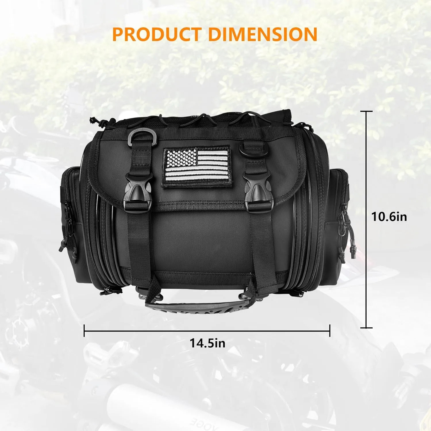Motorcycle Tail Bag, Waterproof 29L Expandable Large Capacity Motor Pannier Bag - Ideal Motorcycle Travel Luggage Bag and Helmet Storage