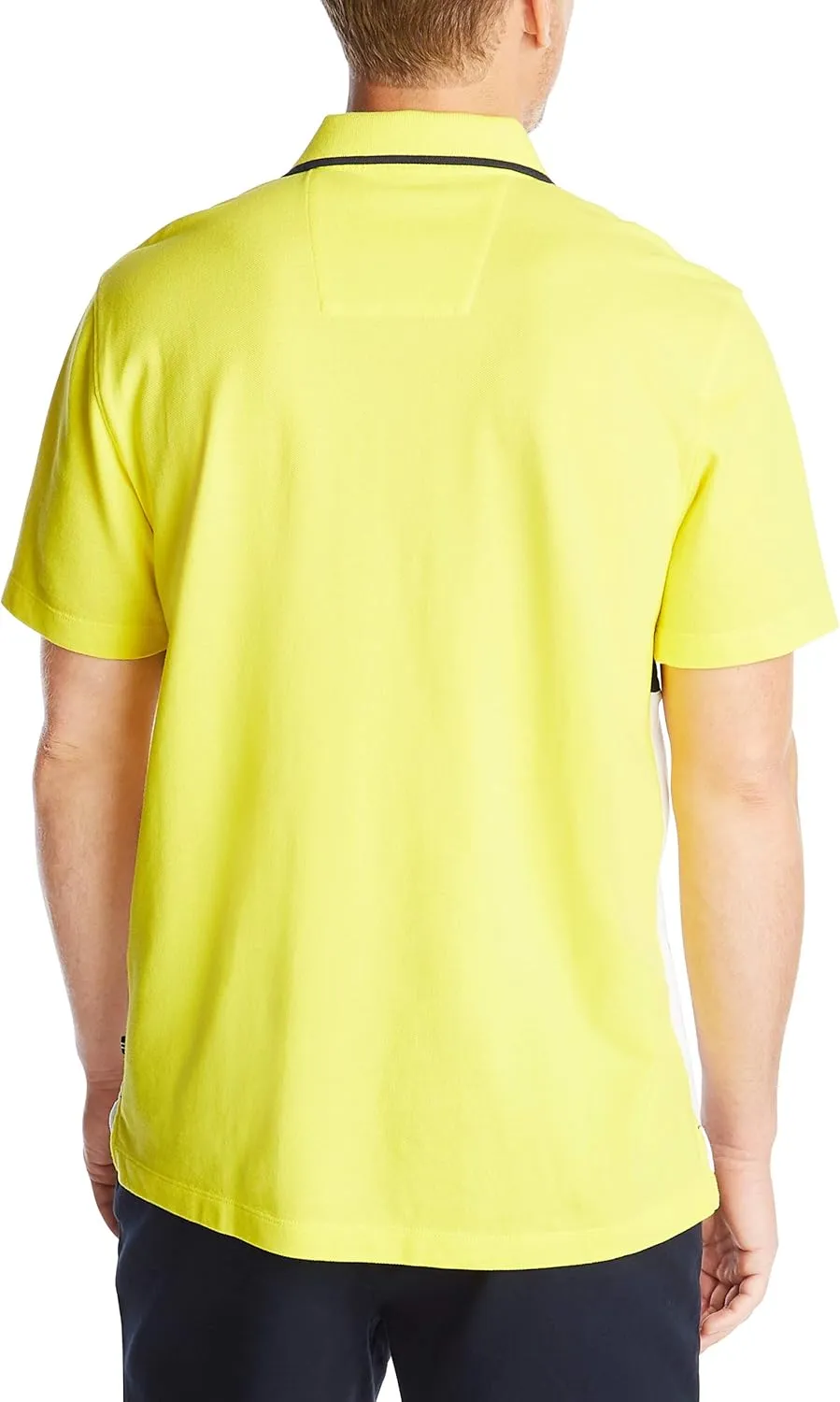 Nautica Men's Short Sleeve 100% Cotton Pique Color Block Polo Shirt