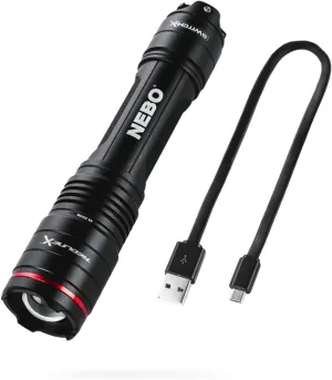 NEBO REDLINE X Rechargeable Flashlight | 1800 Lumens, 4 Light Modes, Waterproof, Paddle Switch Mechanism, Bright LED Light for Camping, Hunting & Tactical EDC, Includes Micro-USB Charging Cable