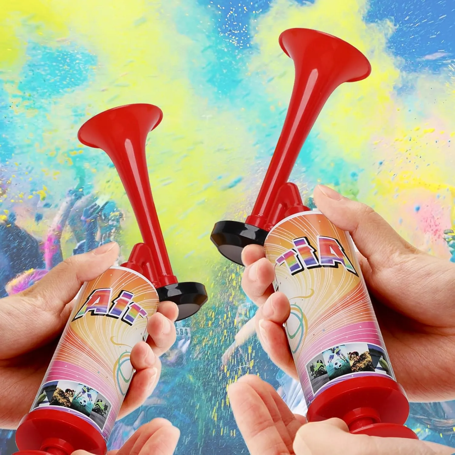 Noise Makers Prank Kit, Set of 2 Mini Air Horns, Loud Sound Non-Toxic Party Horns, Fun Birthday Party Favors and Goodie Bag Fillers(Mini handheld air horn 10pcs)