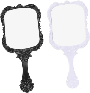 NOLITOY Butterfly Carved Large Plastic Square Beauty Mirror 2pcs Travel Mirror Set