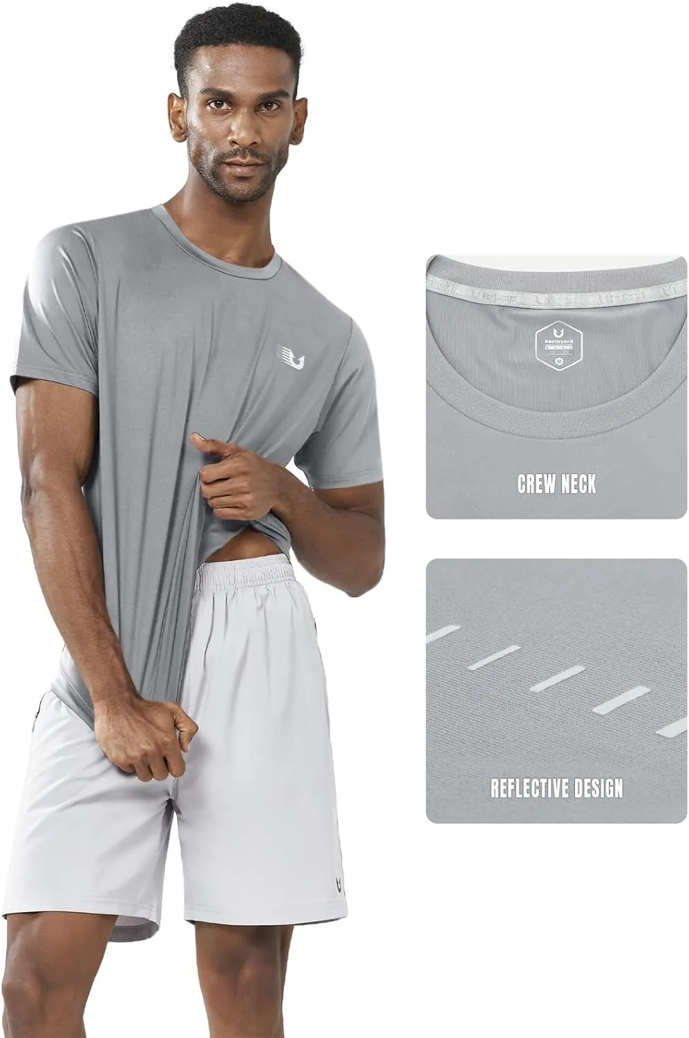 NORTHYAD Men's Athletic Shirts Workout Running Short Sleeve T-Shirt Quick Dry Lightweight Gym Tee Tops