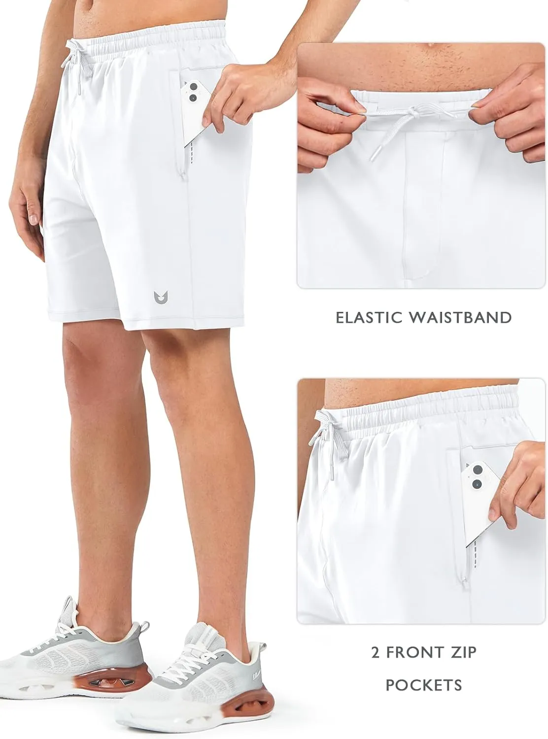 NORTHYARD Men's 7" Gym Shorts Knit Athletic Tennis Shorts for Men with Zipper Pockets for Workout Athletic Training