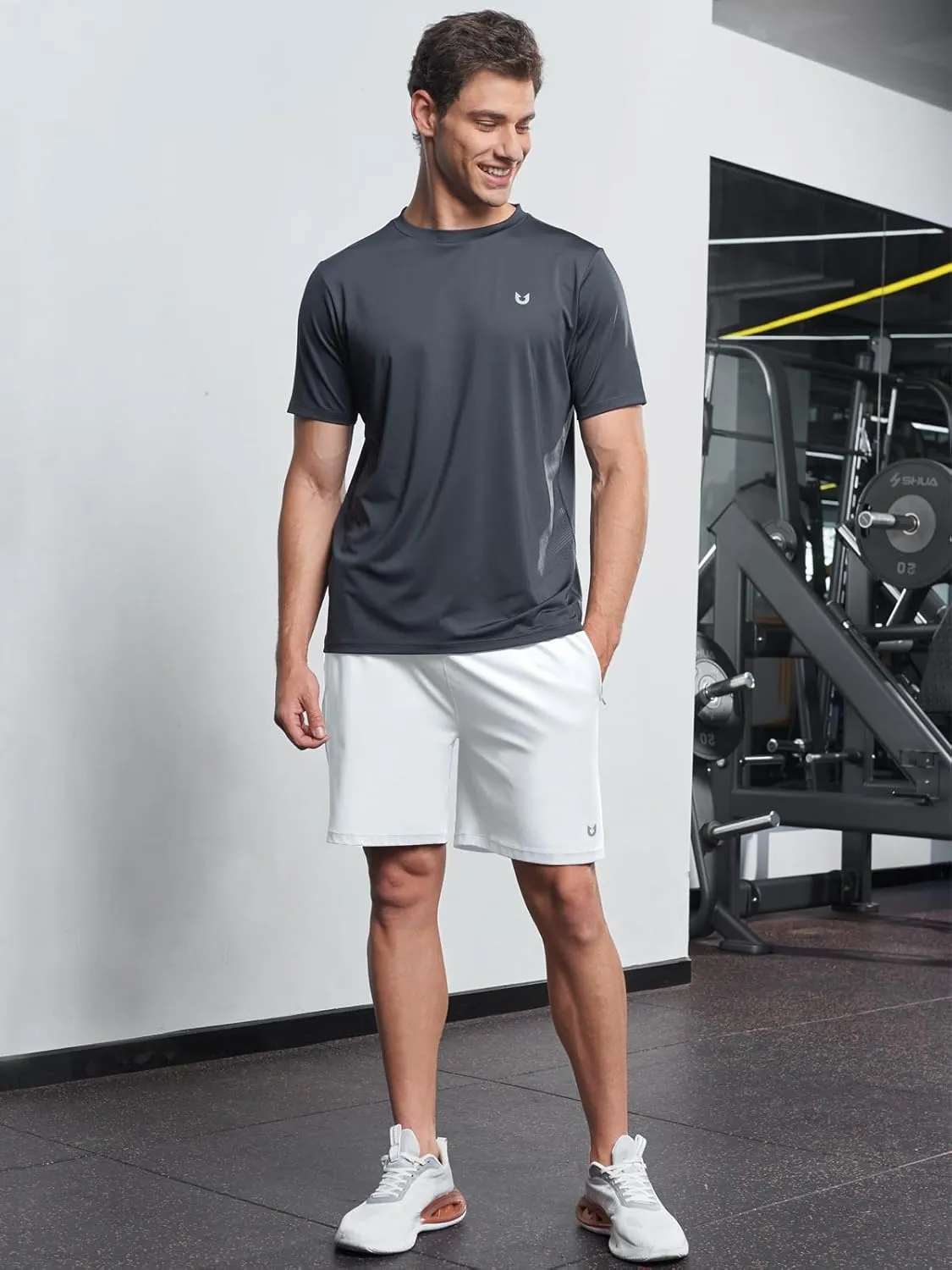 NORTHYARD Men's 7" Gym Shorts Knit Athletic Tennis Shorts for Men with Zipper Pockets for Workout Athletic Training