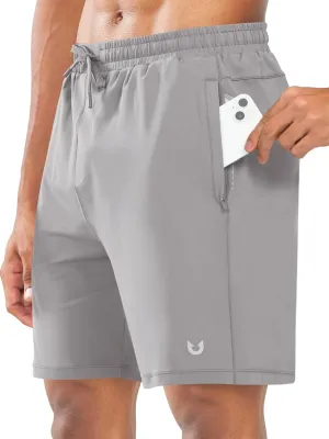NORTHYARD Men's 7" Gym Shorts Knit Athletic Tennis Shorts for Men with Zipper Pockets for Workout Athletic Training