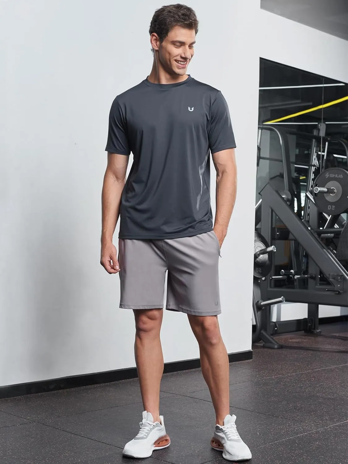 NORTHYARD Men's 7" Gym Shorts Knit Athletic Tennis Shorts for Men with Zipper Pockets for Workout Athletic Training