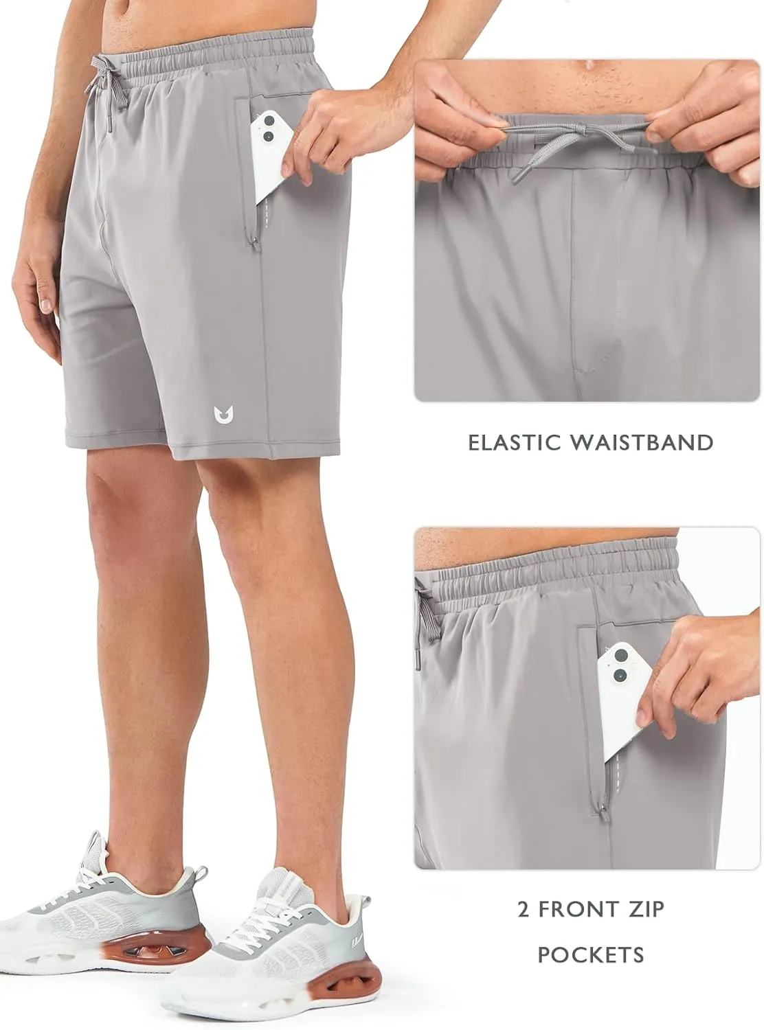 NORTHYARD Men's 7" Gym Shorts Knit Athletic Tennis Shorts for Men with Zipper Pockets for Workout Athletic Training