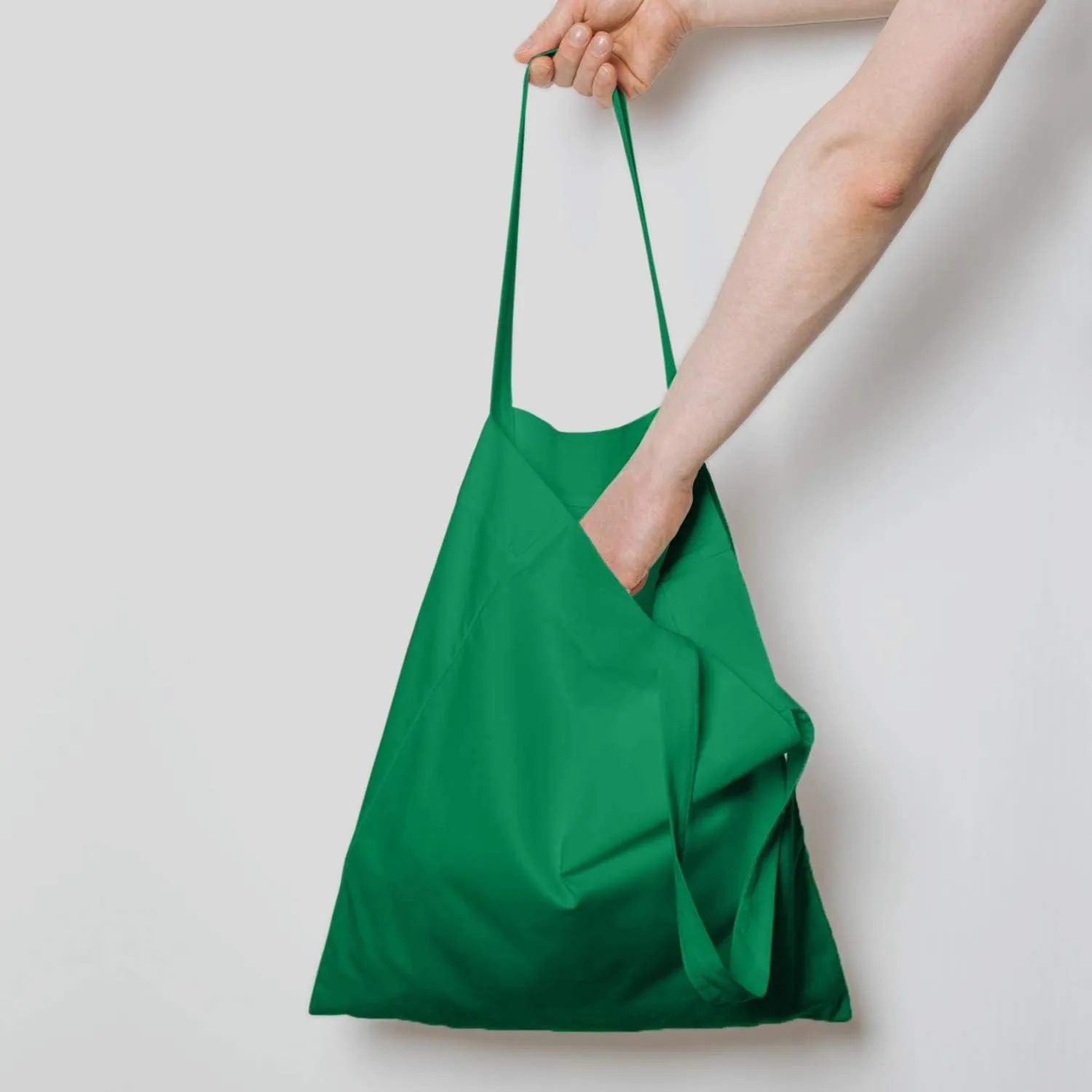 NPBAG 15 Pack 15'' X 16'' Green Cotton Tote Bags, Lightweight Blank Bulk Cloth bags with 1pc of PTFE Teflon Sheet