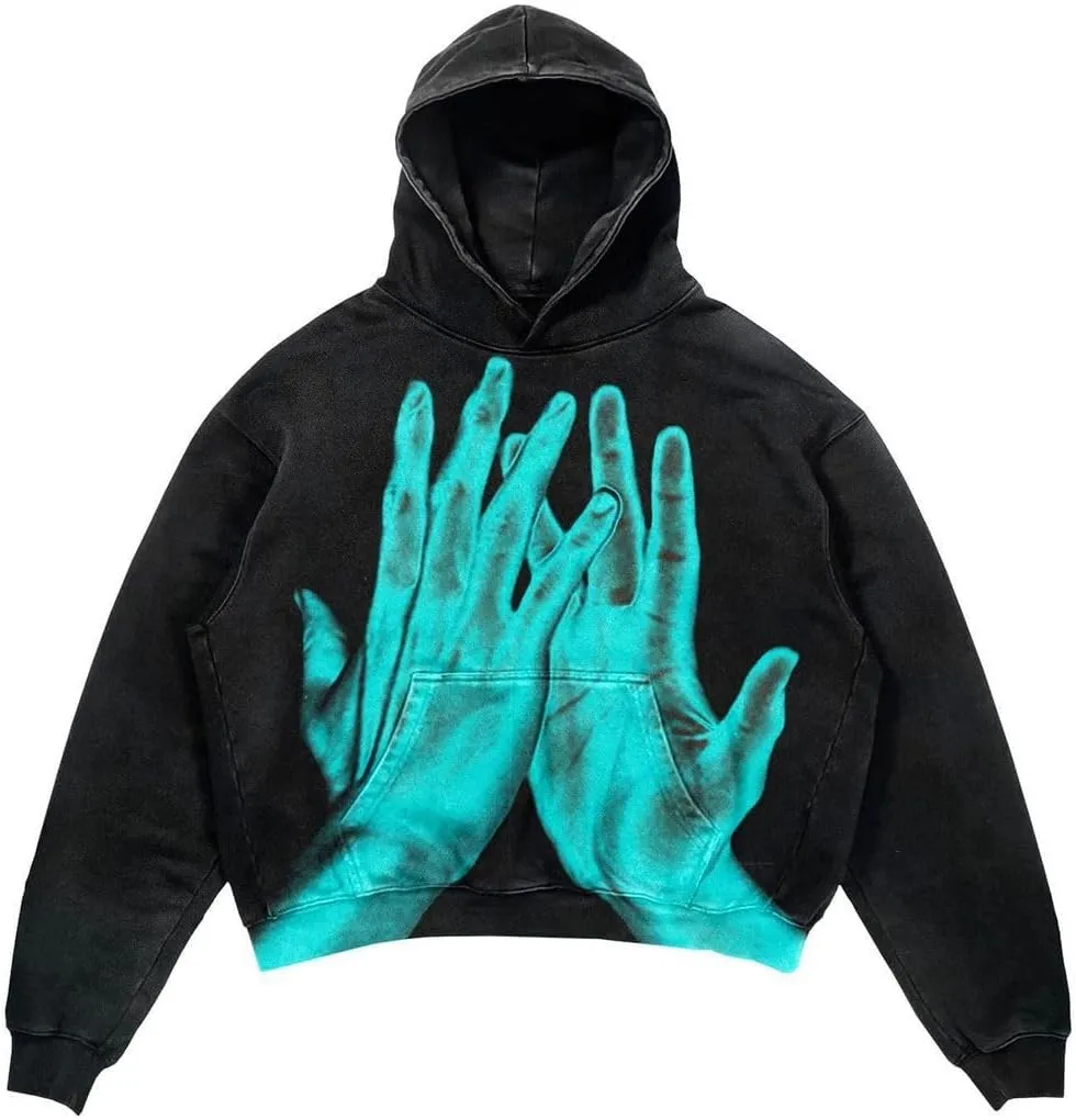Obenie Halloween Y2K Hoodie Gothic Casual Alphabet Blast Print Pattern Skull Fashion Hoodie Men Harajuku Men Clothing
