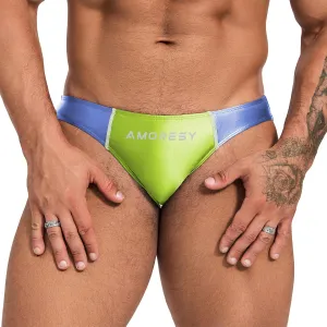 Oceanus Range of Spandex Color-Blocked Ultra-Low-Rise Swim Briefs(522)