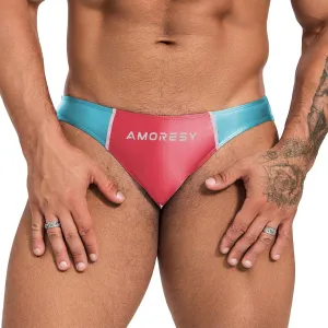 Oceanus Range of Spandex Color-Blocked Ultra-Low-Rise Swim Briefs(522)
