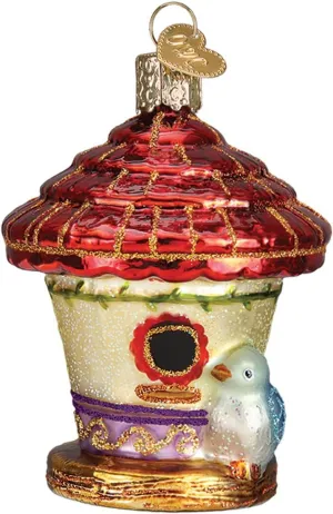 Old World Christmas Ornaments: Home Gifts Glass Blown Ornaments for Christmas Tree, Charming Birdhouse
