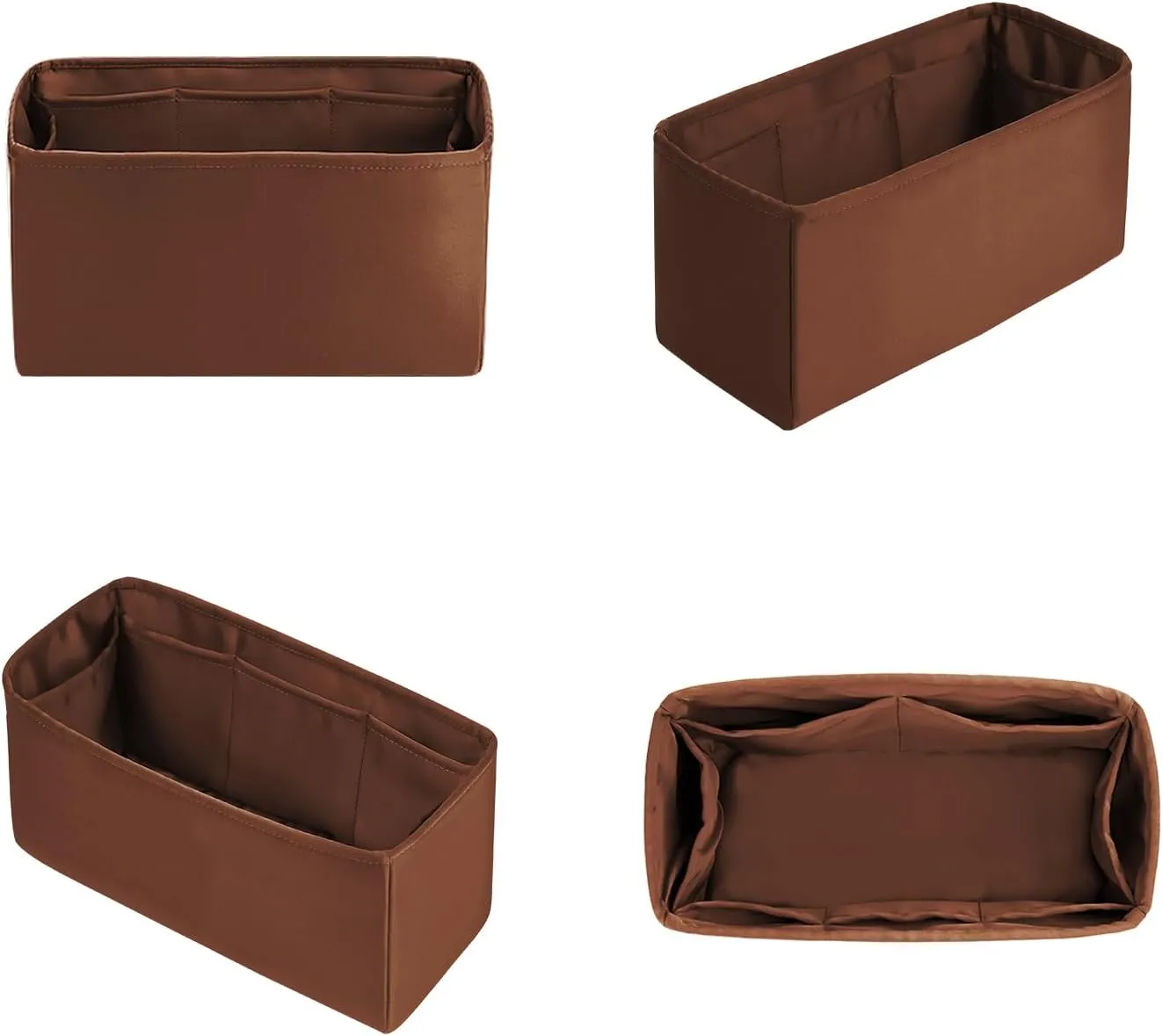 Onthego Inner Bags, Handbag Organizer for LV Onthego PM Bags, Purse Organizer Insert for Women with Silky Satin (Gold)