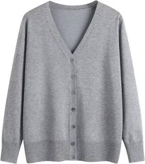 Oversized Cardigan Sweaters for Women Trendy Long Sleeve Button Down v Neck Knitted Cardigans Comfy Sweater Jackets