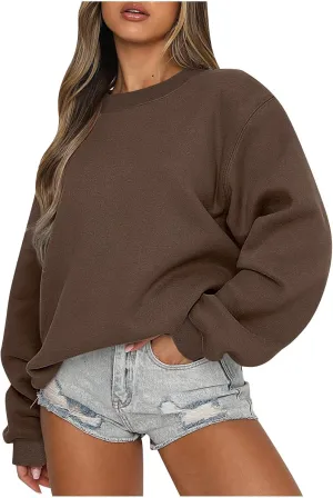 Oversized Crewneck Sweatshirt For Women 2024 Casual Long Sleeve Loose Pullover Tops Fall Fashion Hoodie Outfits