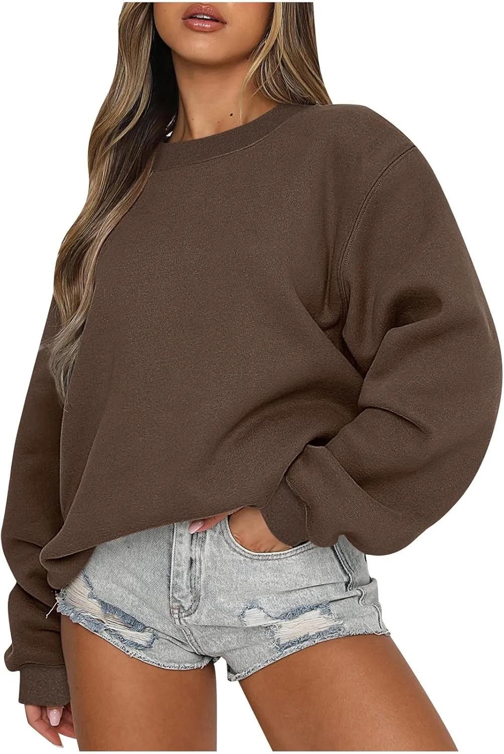 Oversized Crewneck Sweatshirt For Women 2024 Casual Long Sleeve Loose Pullover Tops Fall Fashion Hoodie Outfits