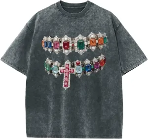 Oversized Tshirts for Men Graphic Vintage Tees Y2k Acid Wash Streetwear Shirts Hip Hop Grunge Harajuku Shirt Tops