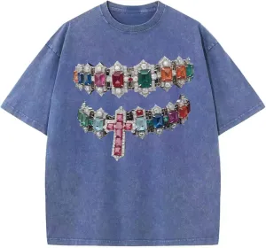 Oversized Tshirts for Men Graphic Vintage Tees Y2k Acid Wash Streetwear Shirts Hip Hop Grunge Harajuku Shirt Tops