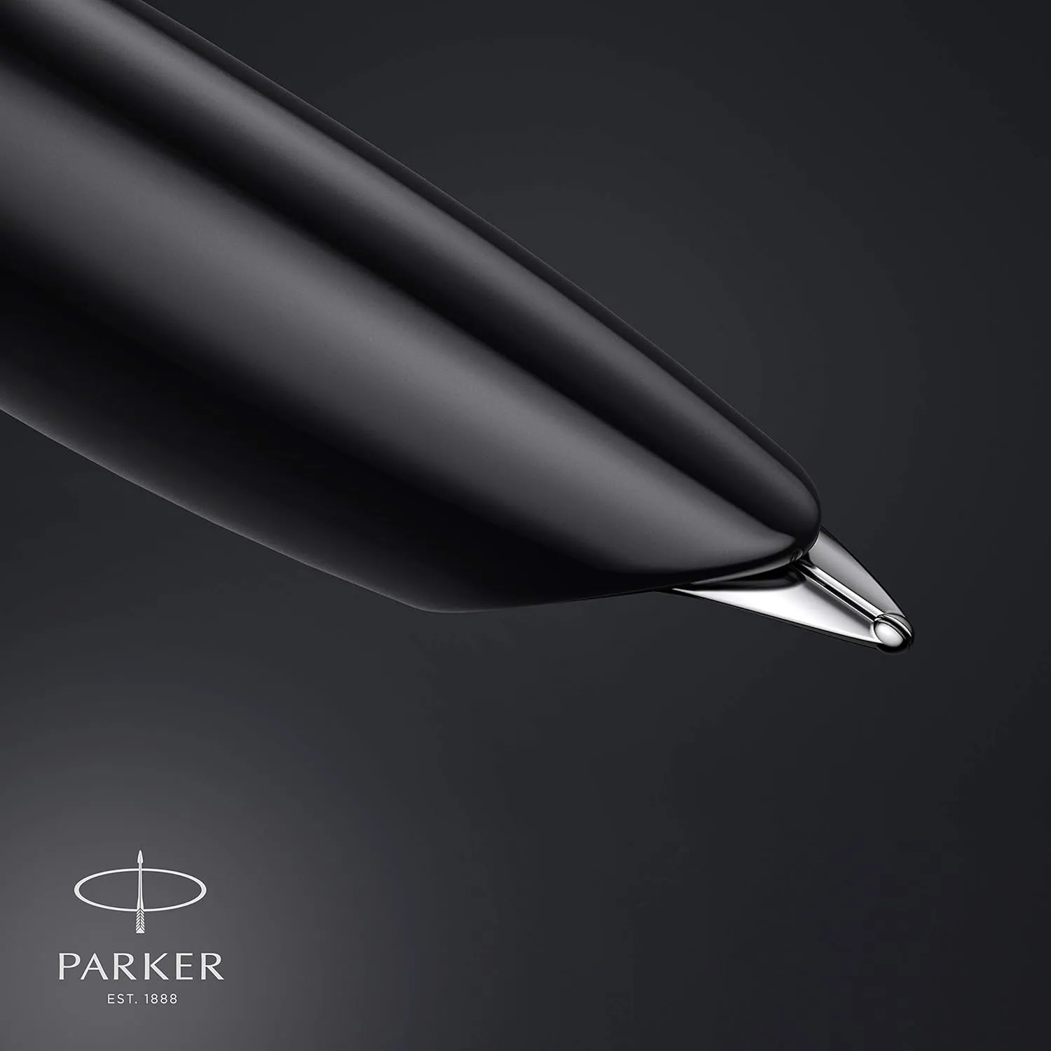 Parker 51 Fountain Pen | Black Barrel with Chrome Trim | Fine Nib with Black Ink Cartridge | Gift Box