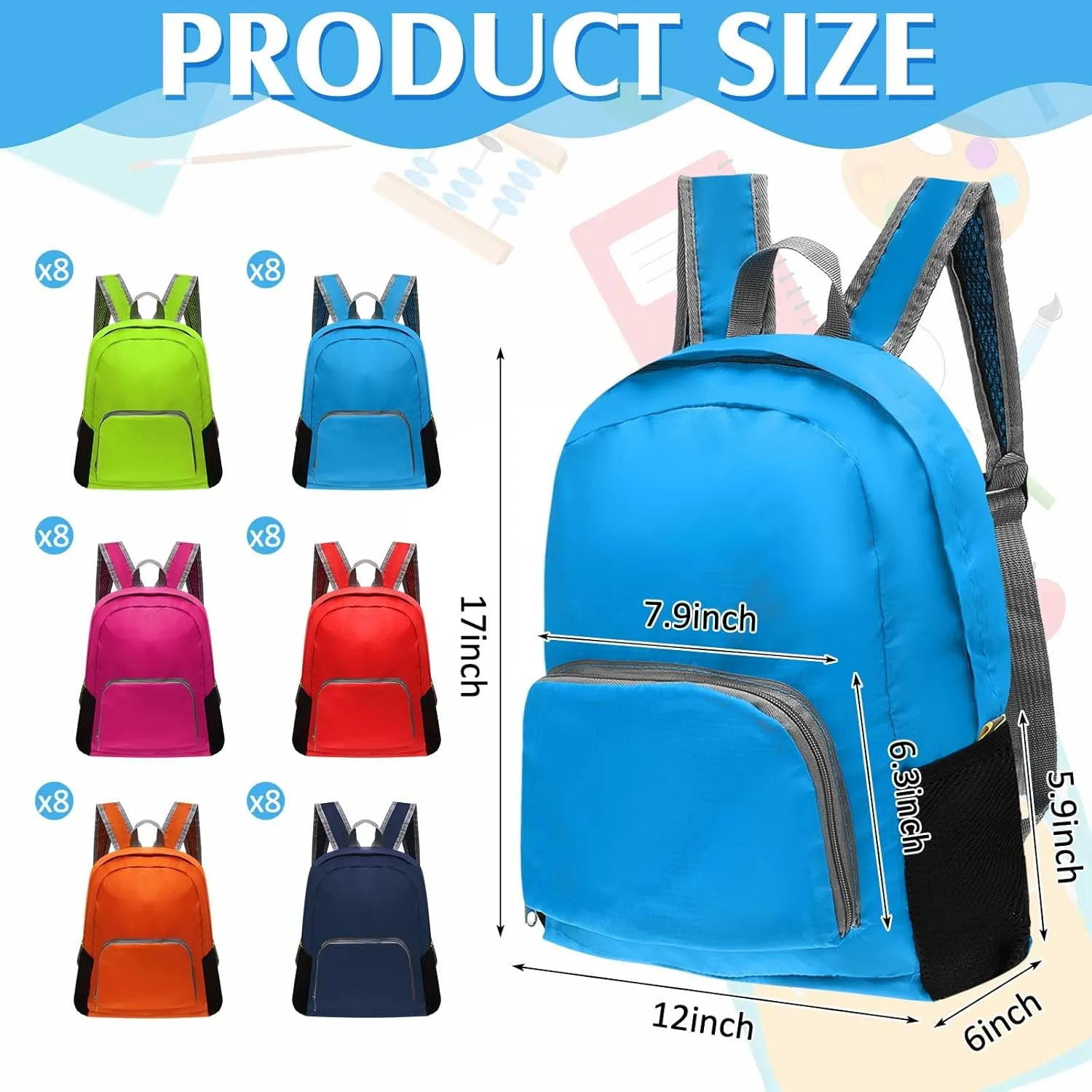 Patelai 48 Pcs 17" Backpacks Bulk for Kids Classic Colorful Bookbags for Elementary Middle High School Boys Girls (Bright Colors)