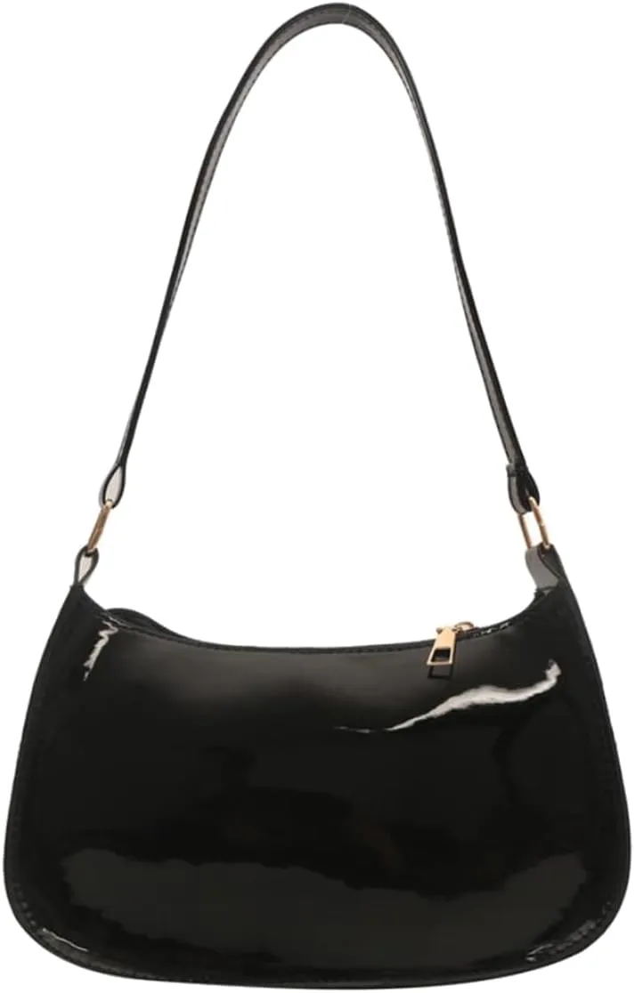 Patent Leather Clutch Purse Shiny Evening Handbags for Women Armpit Shoulder Bag MINI Hobos