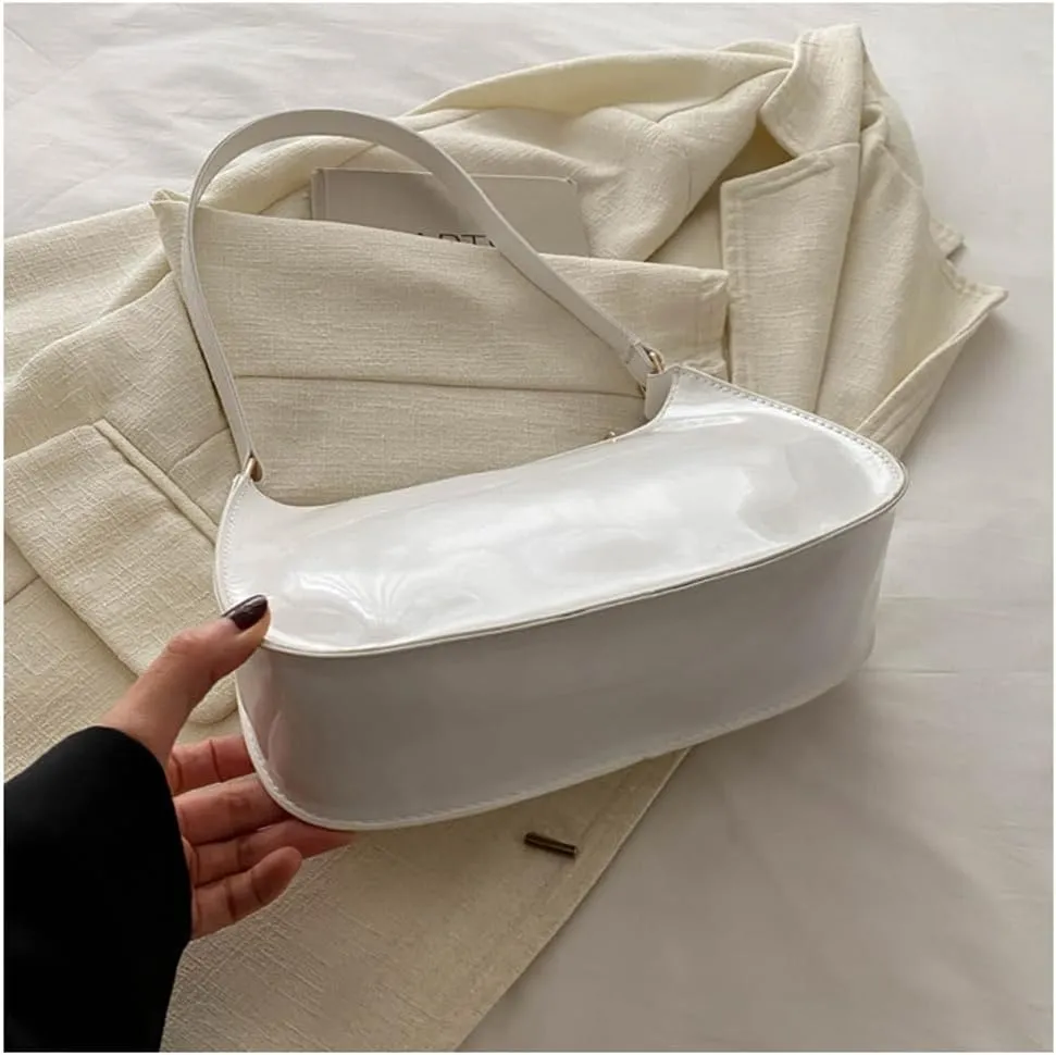 Patent Leather Clutch Purse Shiny Evening Handbags for Women Armpit Shoulder Bag MINI Hobos
