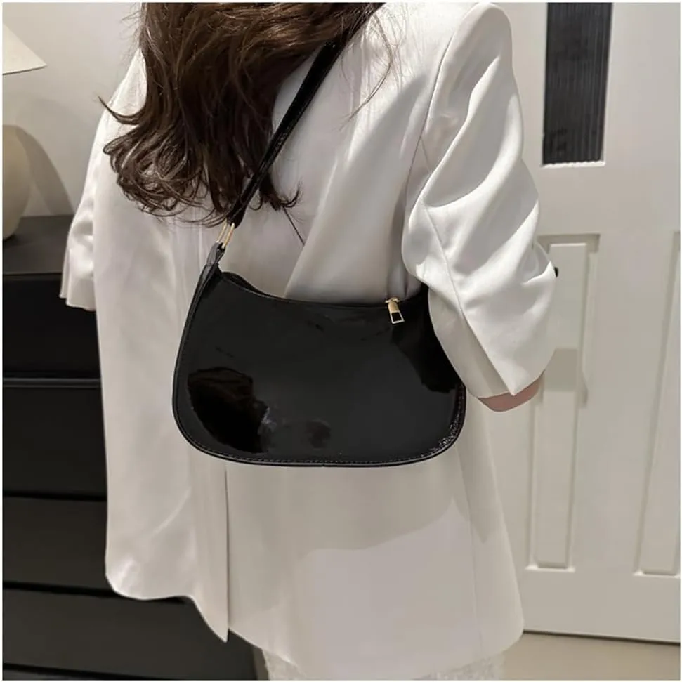 Patent Leather Clutch Purse Shiny Evening Handbags for Women Armpit Shoulder Bag MINI Hobos