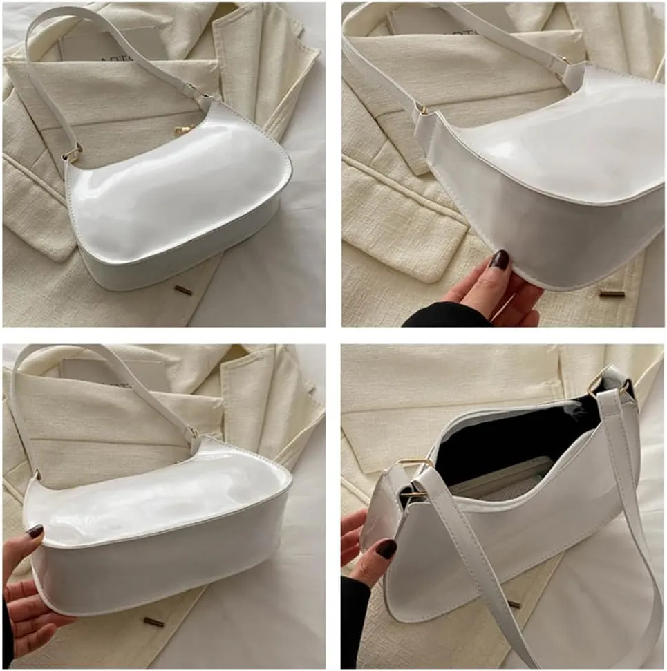 Patent Leather Clutch Purse Shiny Evening Handbags for Women Armpit Shoulder Bag MINI Hobos