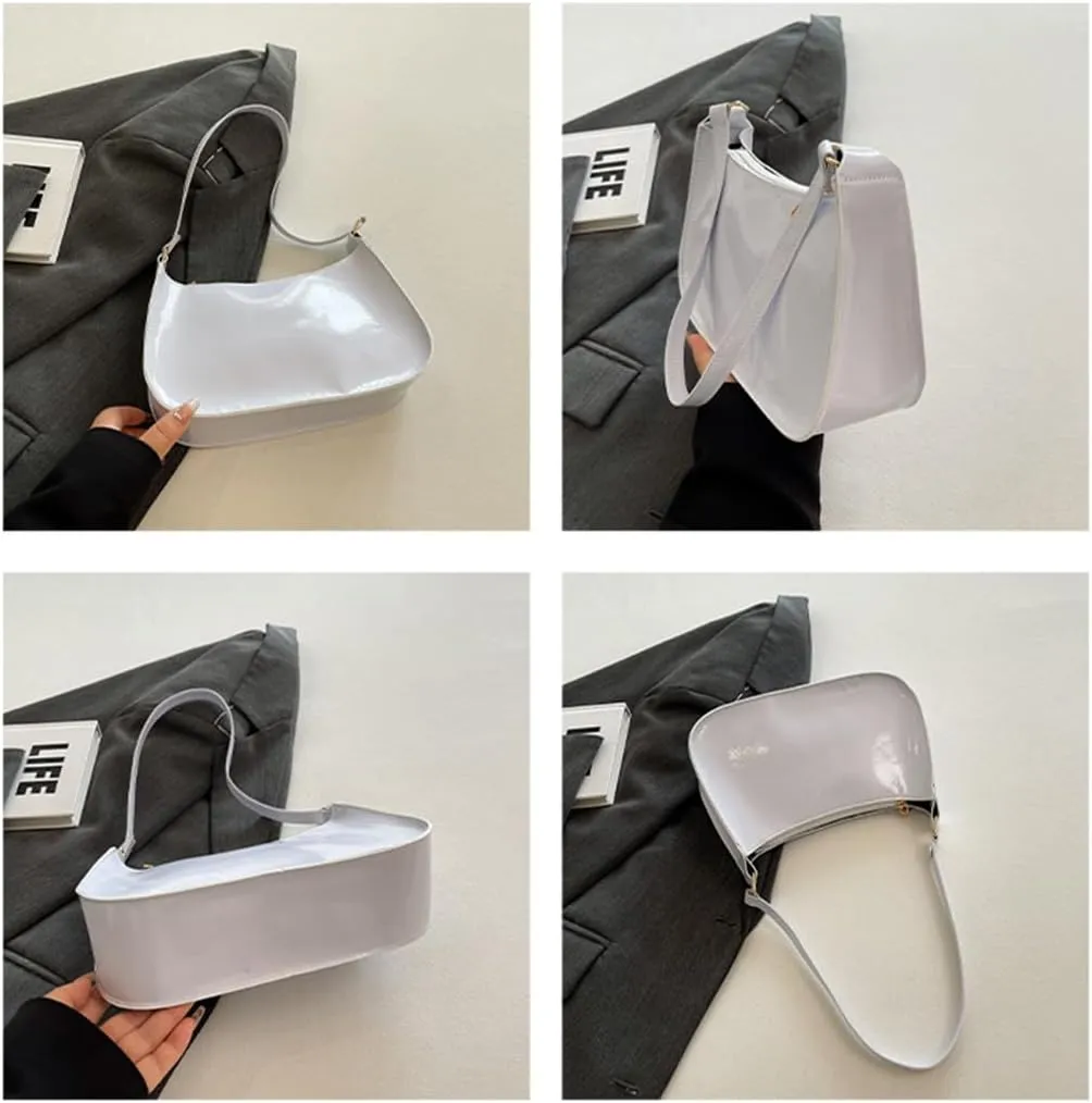 Patent Leather Clutch Purse Shiny Evening Handbags for Women Armpit Shoulder Bag MINI Hobos