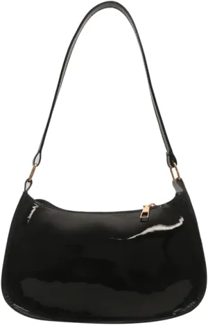 Patent Leather Clutch Purse Shiny Evening Handbags for Women Armpit Shoulder Bag MINI Hobos