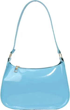 Patent Leather Clutch Purse Shiny Evening Handbags for Women Armpit Shoulder Bag MINI Hobos