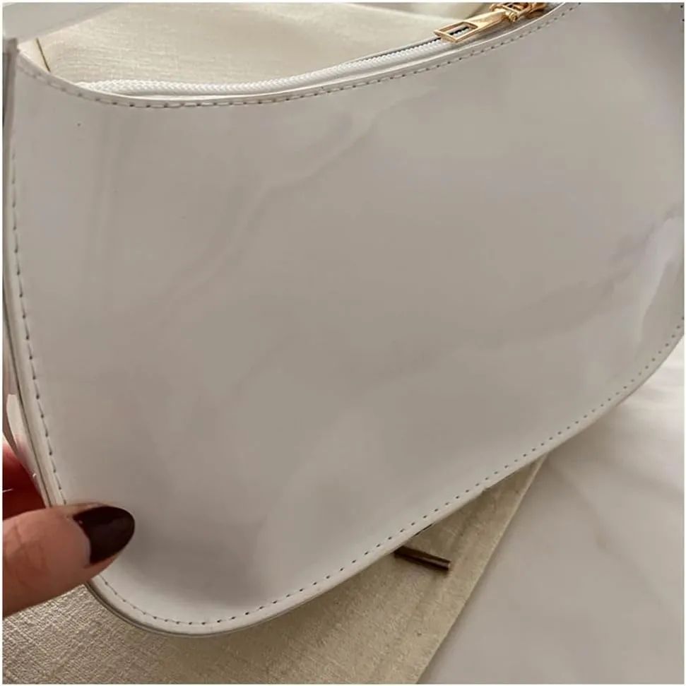 Patent Leather Clutch Purse Shiny Evening Handbags for Women Armpit Shoulder Bag MINI Hobos