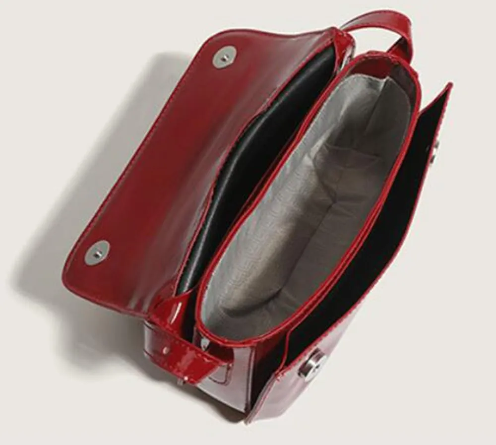 Patent Leather Evening Clutch Shiny Top-handle Purse Mini Shoulder Bag Elegant Handbag for Women