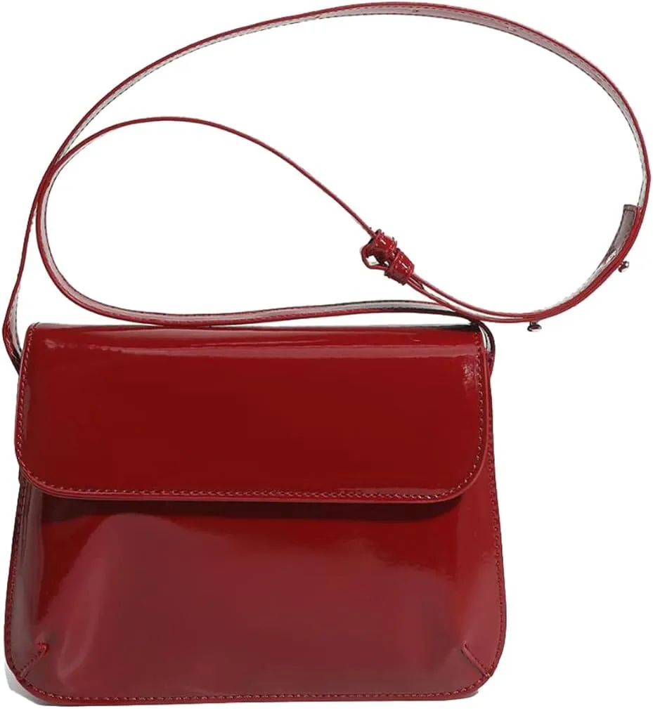 Patent Leather Evening Clutch Shiny Top-handle Purse Mini Shoulder Bag Elegant Handbag for Women