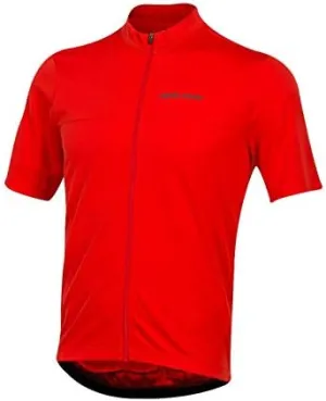 PEARL IZUMI Men's Short Sleeve Cycling Quest Jersey, Full Length Zipper with Reflective Fabric, Torch Red, X-Small