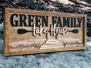 Personalized 3D Wooden Lake House Nautical Decor | Boat Decor, Custom Lake Decor, Lake House Decor, Lake Gifts, Beach Decor, Lake House Sign