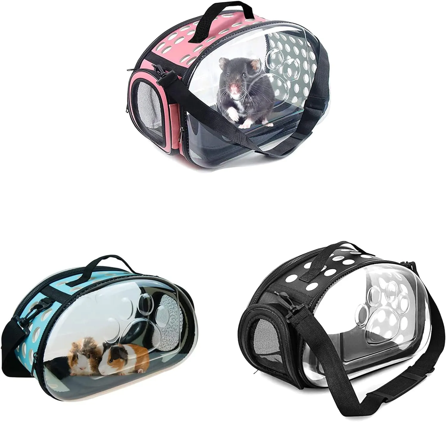 Pet Carrier for Hamster-Carry Bag Small Animals Portable Travel Bags with Adjustable Belt Guinea-Pig Outgoing Carry Case