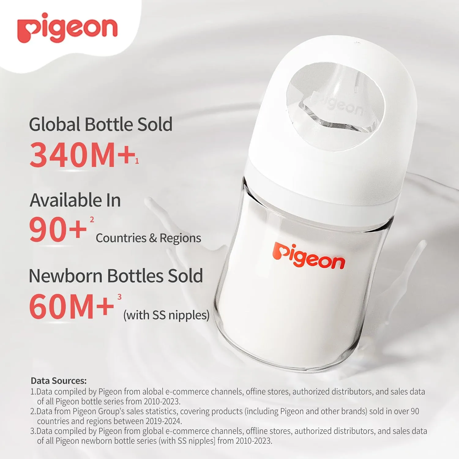 Pigeon Glass Nursing Bottle Wide Neck, Anti-Colic, Streamlined Body, Natural Feel, Easy to Clean, Heat-Resistant, 5.4 Oz(Pack of 2), Includes 2pcs SS Nipples (0m )