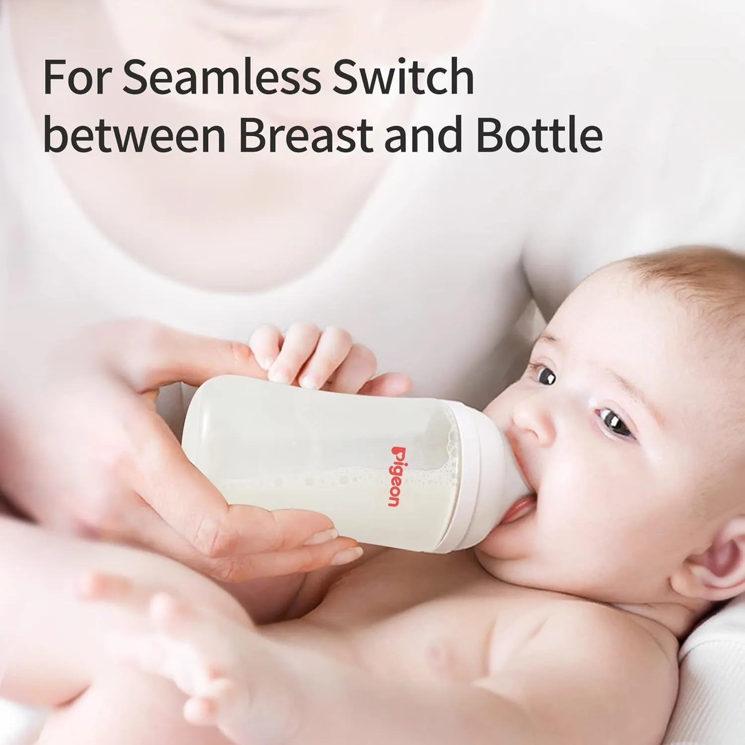 Pigeon PP Nursing Bottle Wide Neck, Anti-Colic, Streamlined Body, Natural Feel, Easy to Clean, 11.2 Oz (Pack of 3), Includes 3pcs L Nipples (6m )